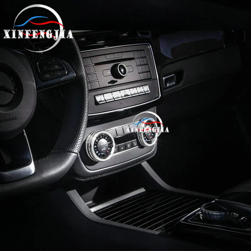 Для Mercedes-Benz ML GL C GLK GLE GLS Class W204 W166 X204 золотистый Серебристый с кристаллами стиль центр вентиляционное отверстие выход кольцо переключателя отделка