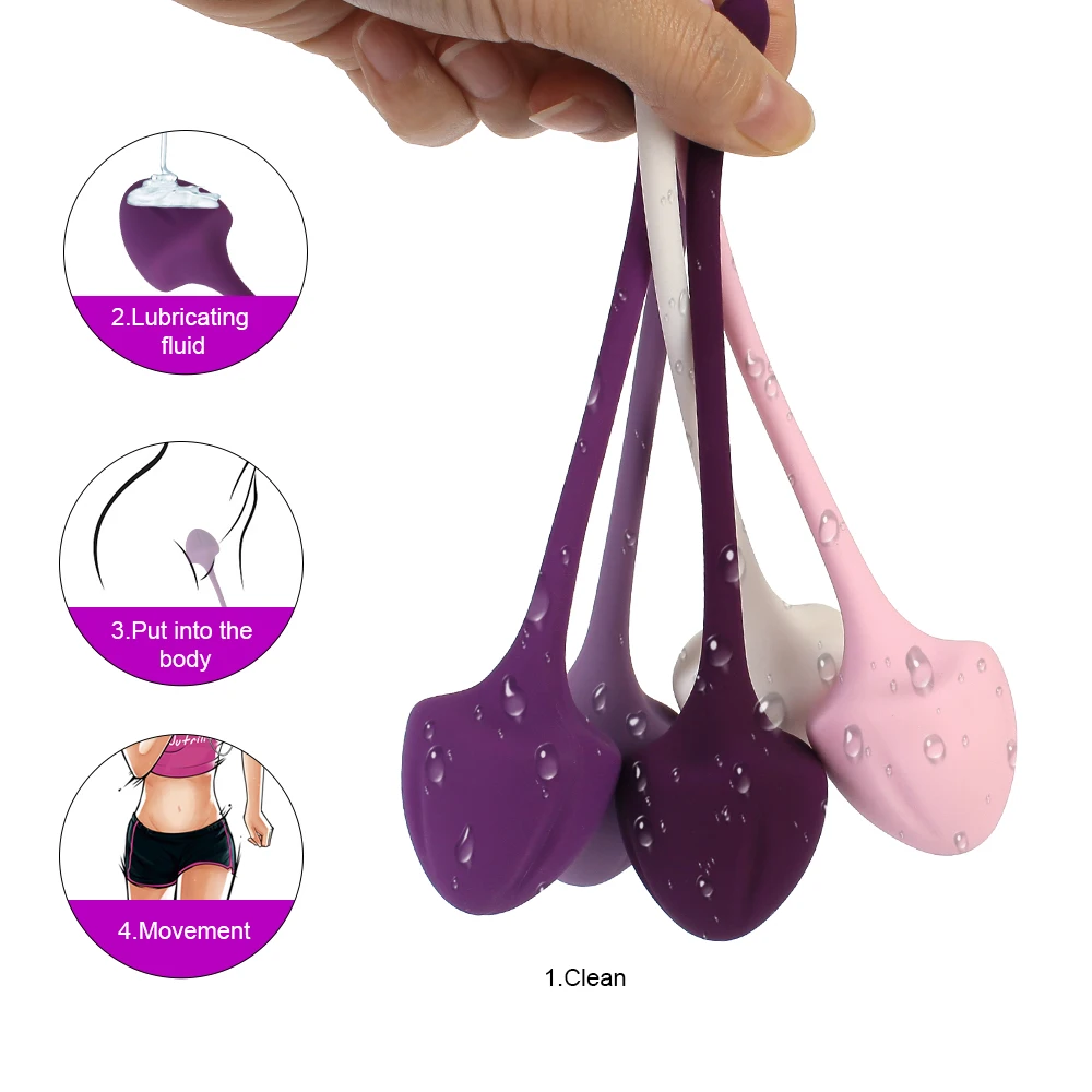 Geisha 5 pezzi/set l Ball senza vibratore hine per donne palline di Kegel in silicone sicure l esercizio stretto Er Ba Siicone Kege Ba_voghion.com