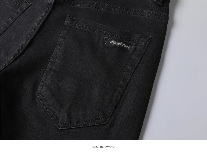 Классические Стильные мужские черные узкие джинсы новые деловые модные Стрейчевые джинсовые узкие джинсовые брюки мужские Брендовые брюки