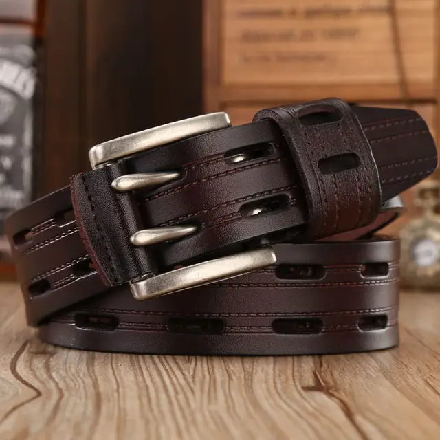 High Quality Genuine Leather Belts Belts Men's Accessories Men's Apparel color: Black|COFFEE|Red Brown