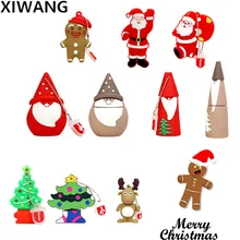 USB флеш-накопитель 128 ГБ Флешка 64 ГБ 32 ГБ Мультяшные снеговики, елки флешки 16 Гб 8 флэш в виде ключа лося Санта Клауса лучший модный подарок