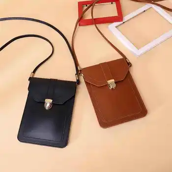 

2020 women's new PU Korean style ultra-thin envelope bag shoulder large capacity mobile phone bag shoulder messenger bag