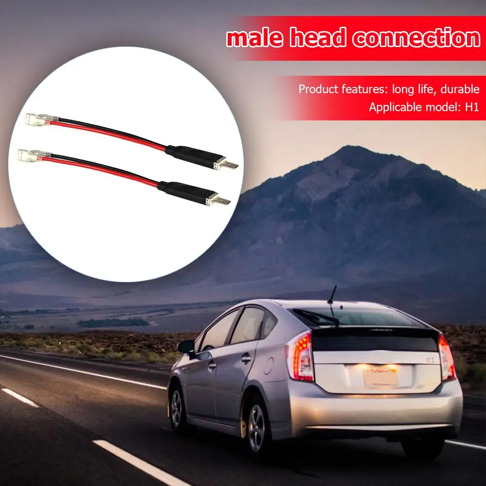 Safety Headlight Adapter Cables High-quality 2/4x Male Plug Single Diode Converter Adapter Cables for H1 LED HID Headlight Bulb