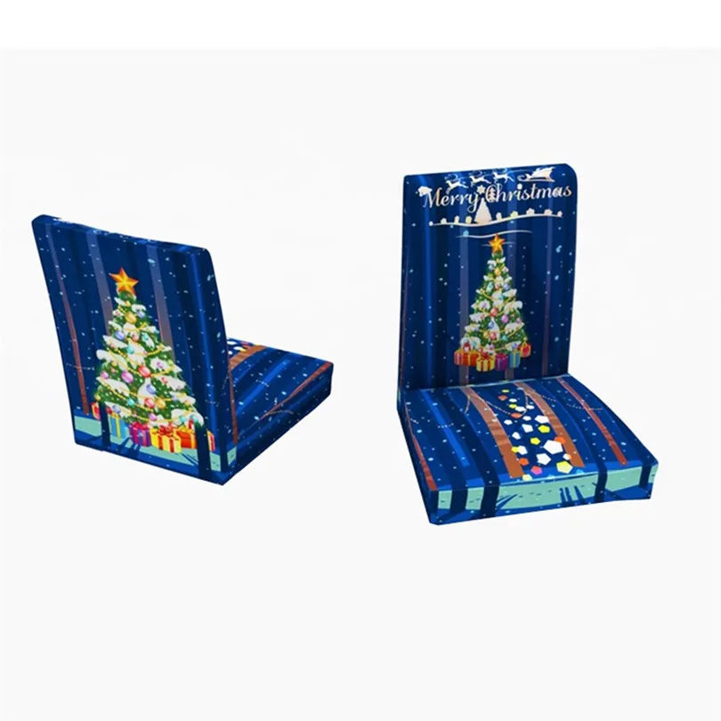 Скатерть Рождественская скатерть/чехол на стул синяя Рождественская елка цифровая печать рождественские украшения для дома#6O11