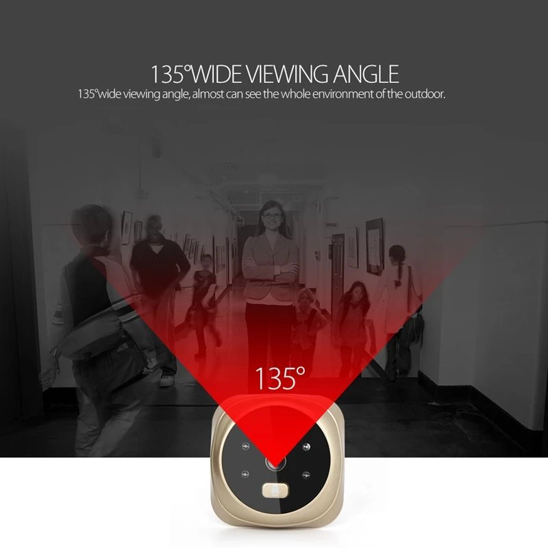 2.4-Inch High-Definition Sn Display Home Smart Video Doorbell Automatic Photo Recording Night Vision