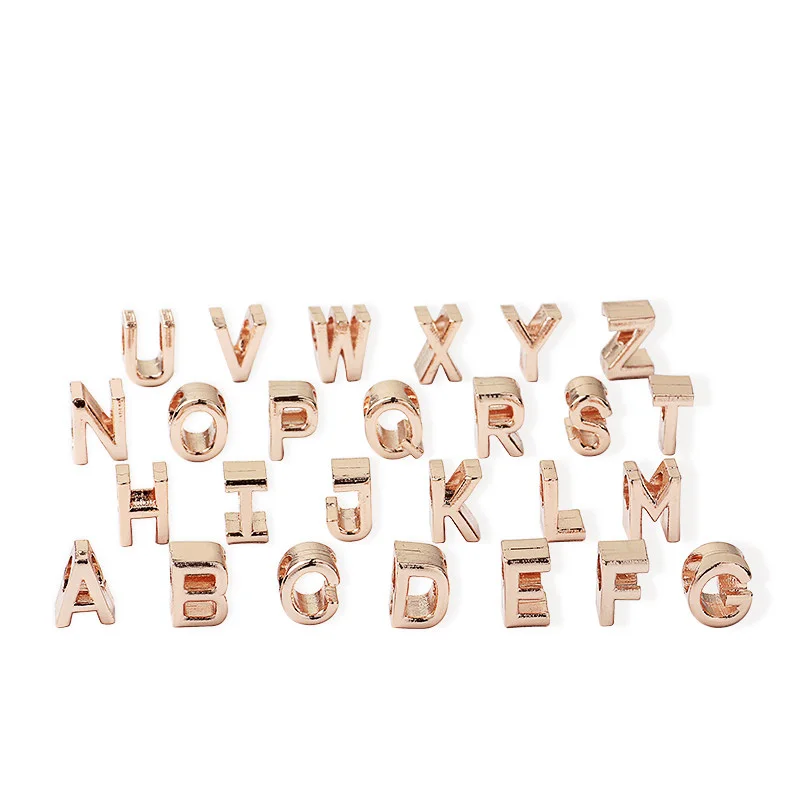 

Simple Style Gold Color Alloy Small 26 Letters Charms Beads Fit Original Pandora Charms Bracelets & Bangles for Women DIY Colar