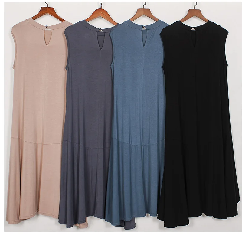 

Plant Summer WOMEN'S Dress Modal Dress Loose And Plus-sized Home Wear Solid Color Fat Mm Pajamas Long Skirts Outer Wear