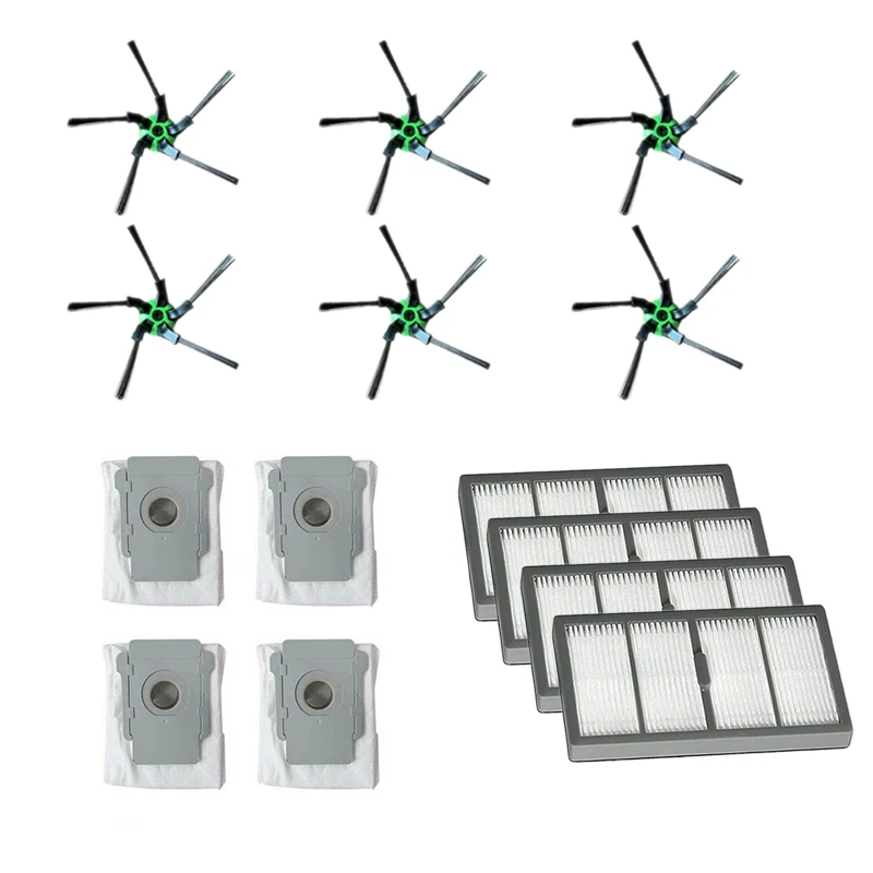 

6 Side Brush + 4 Filter Suitable + 4 Dust Bag for IROBOT ROOMBA S9 S9+ Sweeping Robot Vacuum Cleaner Accessories