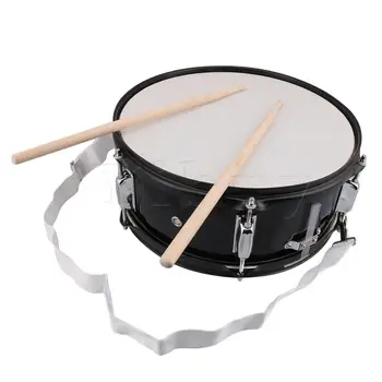 

Yibuy Black Stainless Steel Freshmen Snare Drum Set 14 Inches Musical Tool