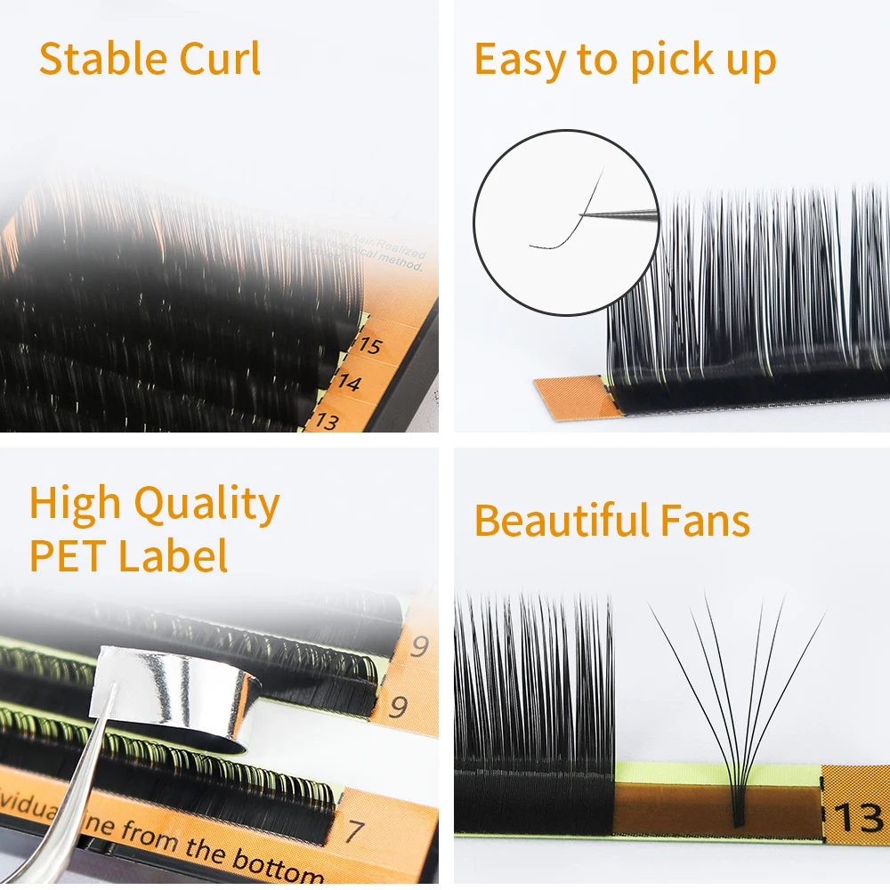 16 рядов/Чехол 7 ~ 15 мм Mix L + LC LD LU M N Lash Eyelash Curl Extension индивидуальные мягкие