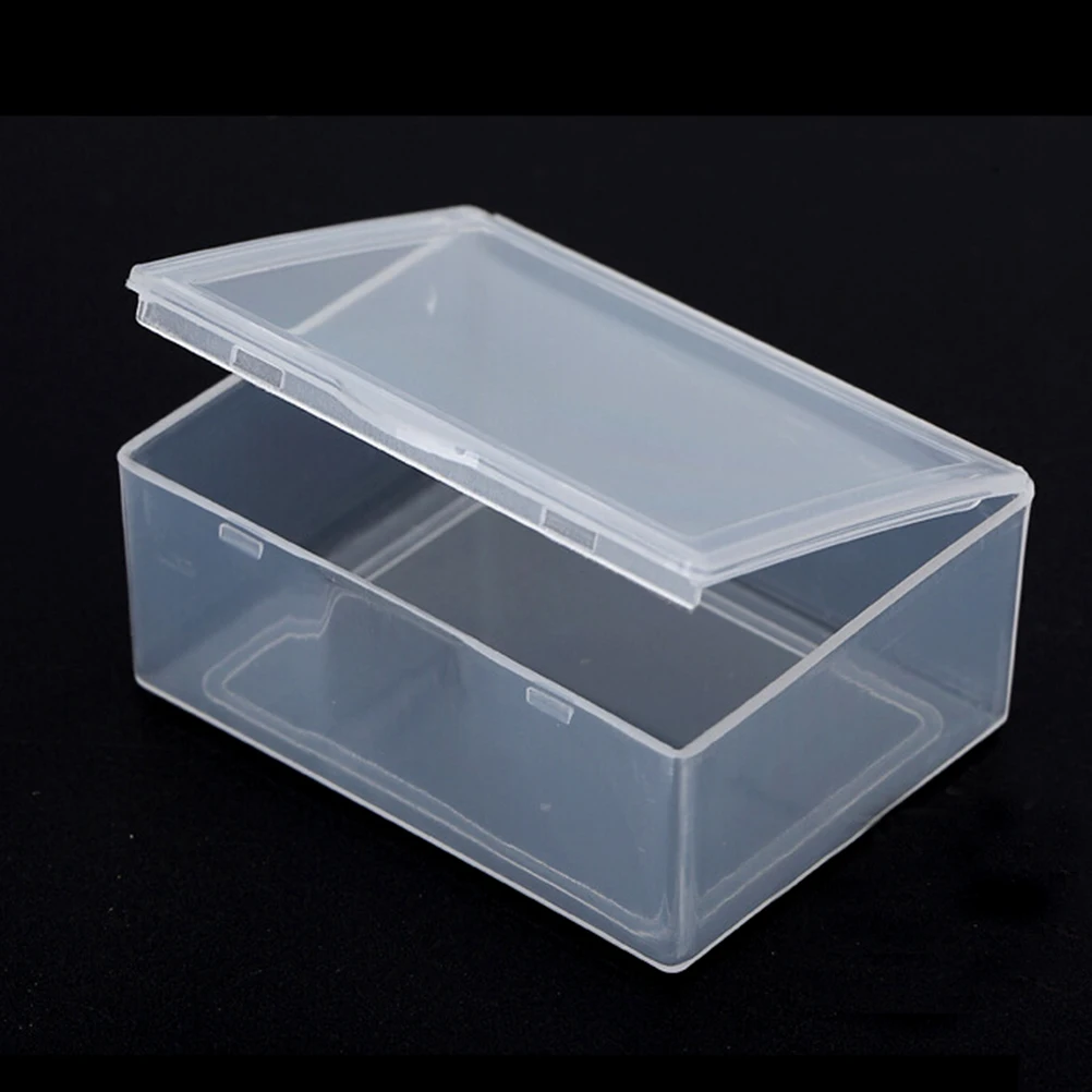 5pcs Plastic Transparent Fine Storage Box Collection Container Case With Lid 