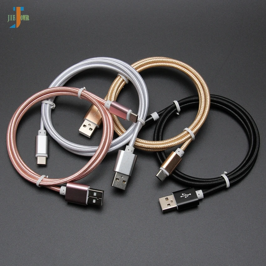 300 шт/лот usb type C кабель для Redmi Note 7 нейлоновый плетеный кабель для быстрой зарядки type-c для samsung S9 Xiaomi OnePlus 6 USB C кабель
