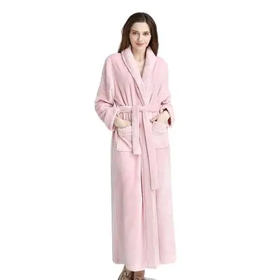 Mens Long Flannel Cotton Warm Spa Bathrobe Robe Sleepwear Men's Sleep& Lounge Robes C81 - Цвет: 3