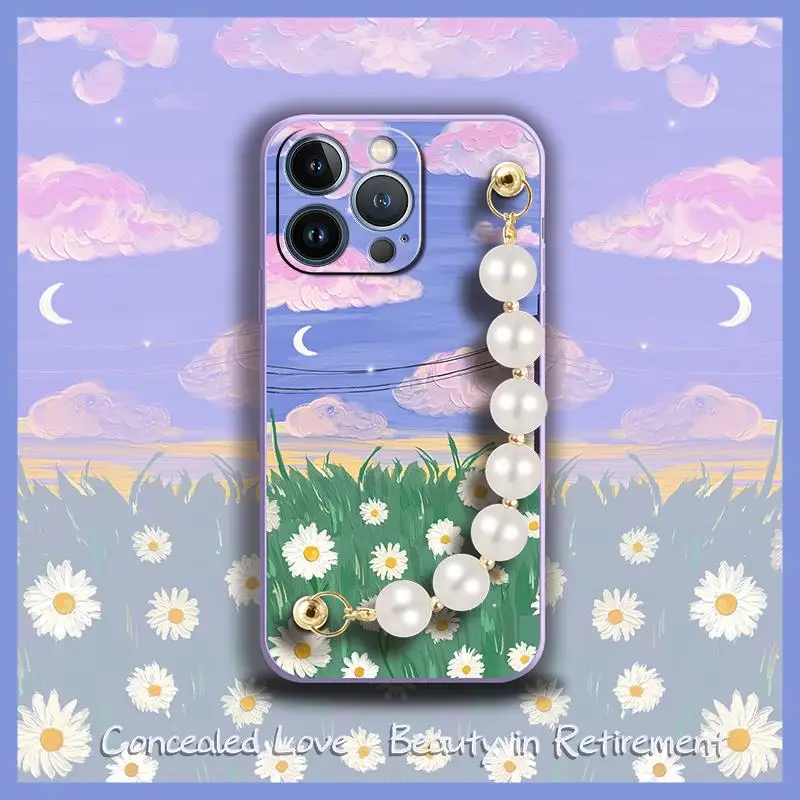 phone case Pearl bracelet Phone Case For iphone 13 Pro Max Skin-friendly feel Lens package | Мобильные телефоны и