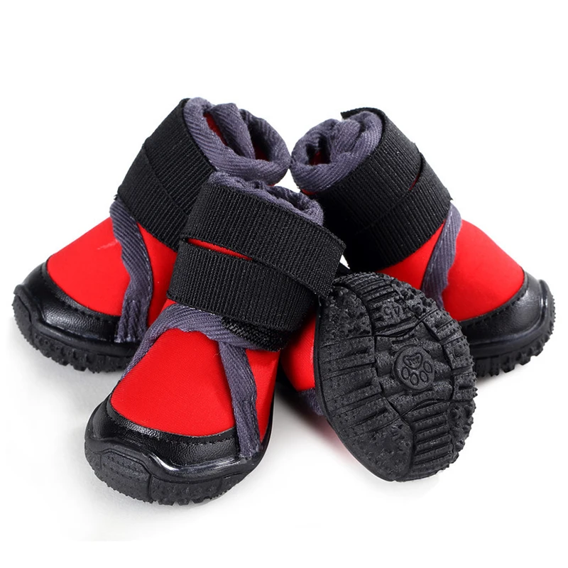 Dog Shoes 4pcs Non-Slip Dog Boots with Adjustable Attachment Strap