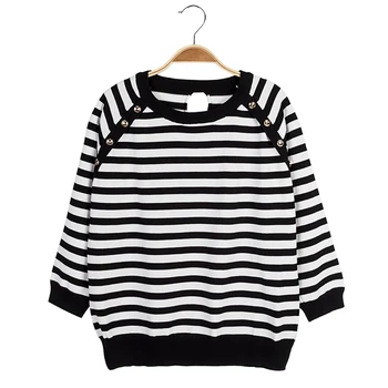 

Autumn Winter Long Sleeve Sweaters Loose Casual Buttons Pullover Tops 2019 Fashion Striped Women Sweater