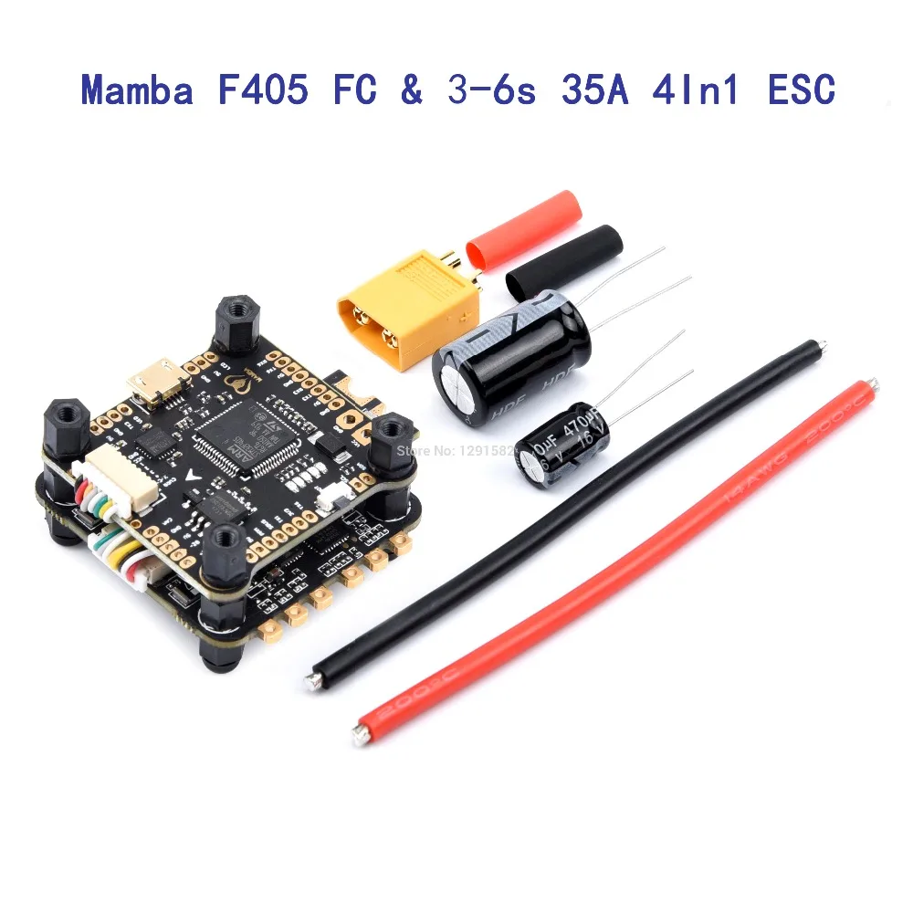 Контроллер полета Mamba F405 и 3-6s 35A 4 в 1 ESC BLHeli32 и 2-6s 40A/55A 4 в 1 ESC BLHeli_S бесщеточный ESC поддержка Dshot - Цвет: F405 FC and 35A ESC