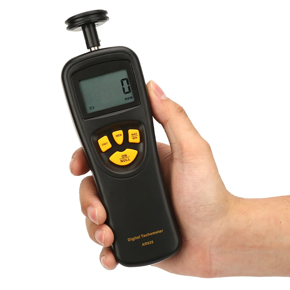 Digital Tachometer Contact Motor Tachometer RPM Meter Digital Tach Speedometer 0.05~19999.9m/Min 0.5~19999RPM Smart Sensor AR925