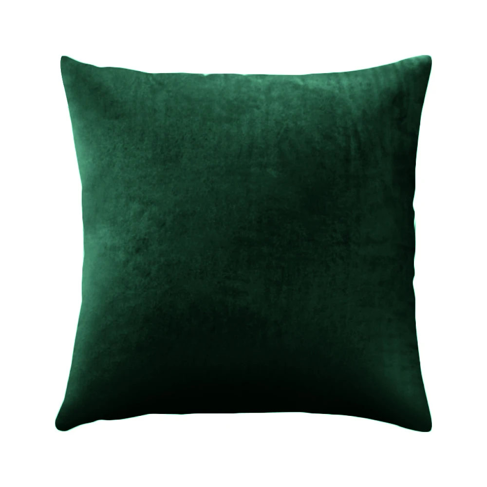 1 шт., однотонный Изумрудный Бархатный Чехол для подушки, наволочка для дивана, автомобиля, домашнего декора, на молнии, современный модный чехол для подушки - Цвет: green