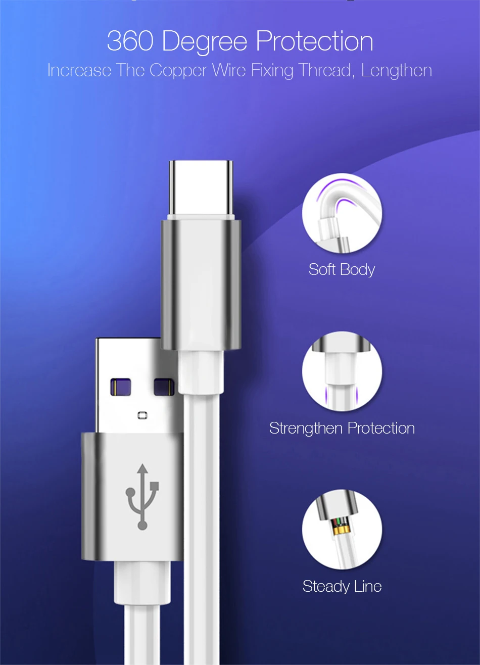 1 м USB C 5A type C кабель для huawei P30 P20 Mate20 Pro P10 Plus lite USB 3,1 type-C для samsung Supercharge супер зарядный кабель