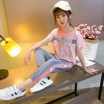 

Big Kid Summer Wear Set 2020 New Style Children Summer Sports Childrenswear GIRL'S Korean-style Western Style Girl Set