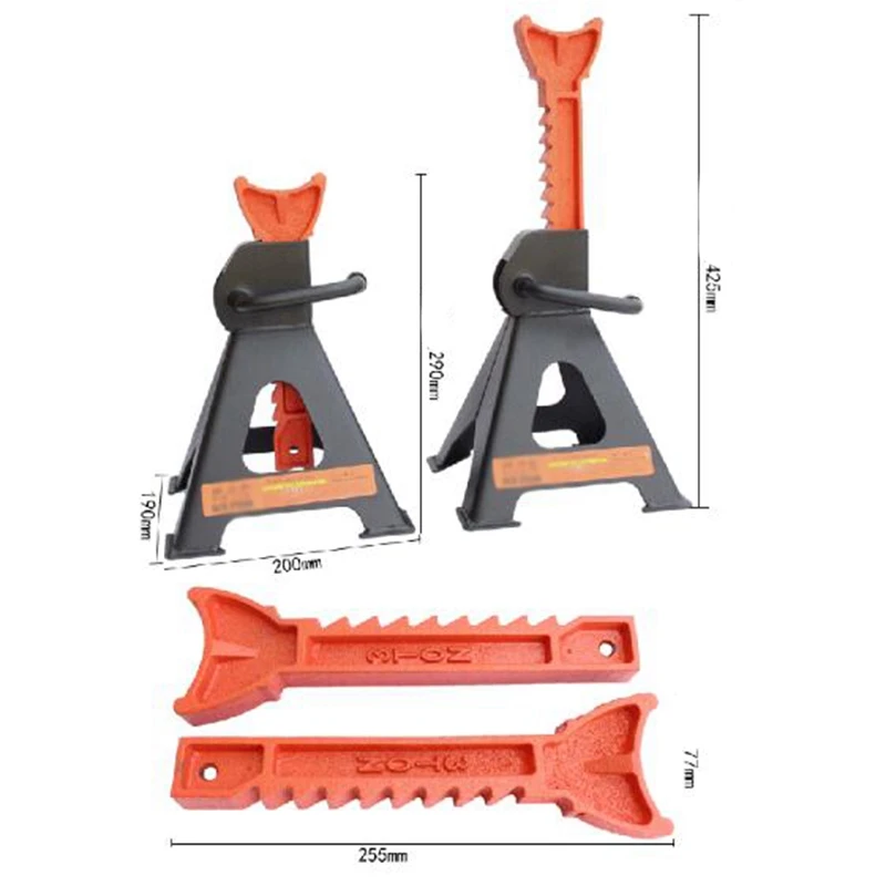 

2Pcs Professional Jack 3 Tons Thick Small Auto Repair Safety Bracket Car Motorcycles Tricycles Repair Tools Horse Stool Car Jack