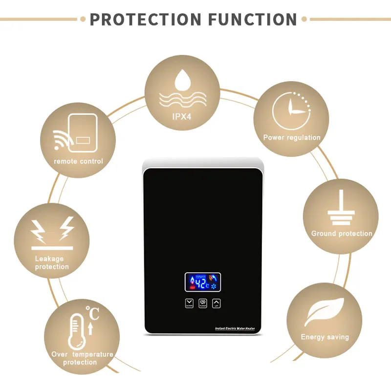  Ecofresh Mini Kitchen Use Remote Control Instant Electric Tankless Hot Shower Water Heater For Bath - 4000058793456