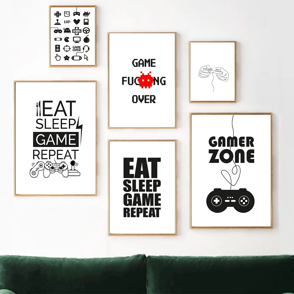Video-Game-Wall-Art-Canvas-Painting-Gaming-Room-Decor-Posters-and-Prints-Abstract-Party-Artwork-Picture (2)