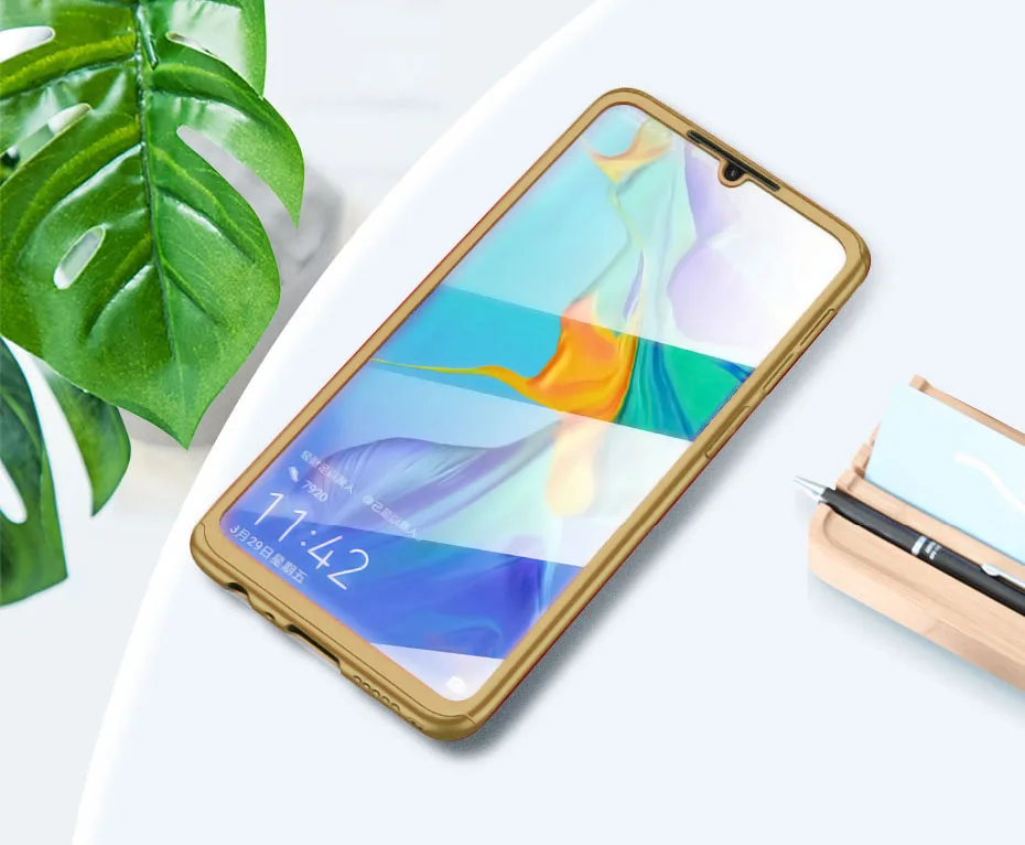 Роскошный 360 Полный чехол для телефона huawei P20 Lite P30 Pro mate 30 20 10 Lite Pro защитный чехол для Honor 8X10 Lite 20 Pro - Цвет: Gold