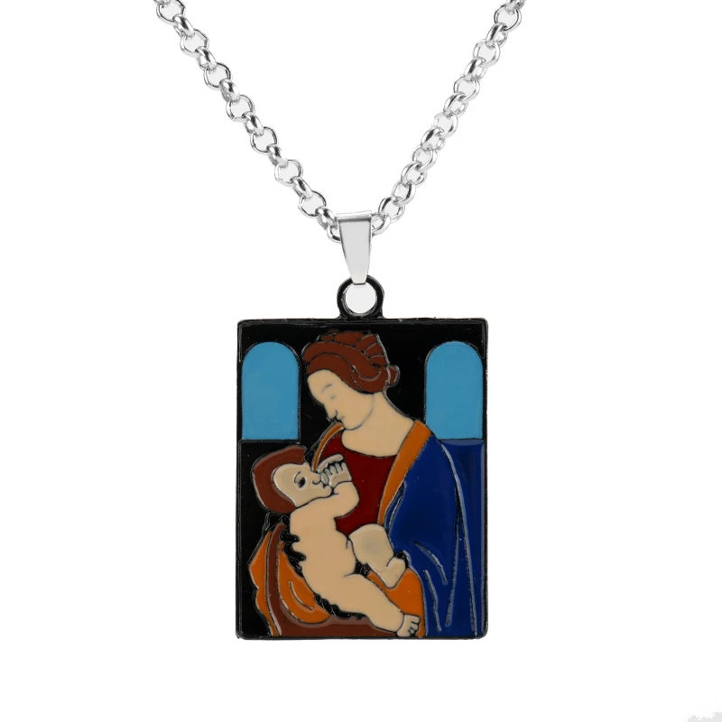 HEYu Beethoven Art Picture Painting Pendant Necklace Long Chain Accessories Mother Jewelry Gifts Love Colar | Украшения и