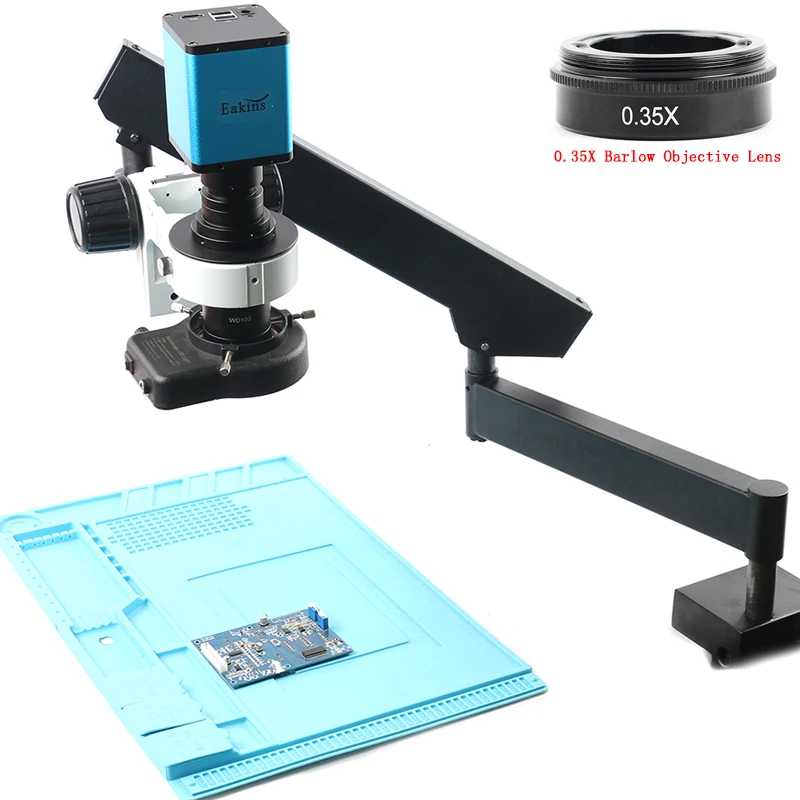 

Articulating Rotable Arm Clamp Microscope Stand Auto Focus SONY IMX290 HDMI Digital Video Microscopio Camera+200X Zoom Lens