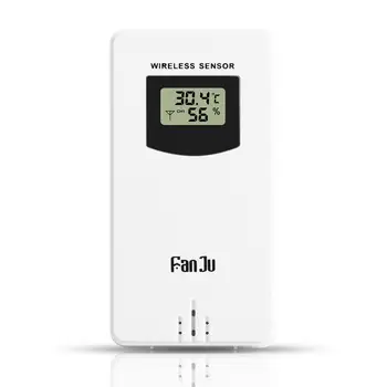 

Fanju Digital Wireless Sensor Alarm Clock Temperature Humidity Wireless Sensor Meter Hygrometer Thermometer with Weather Station