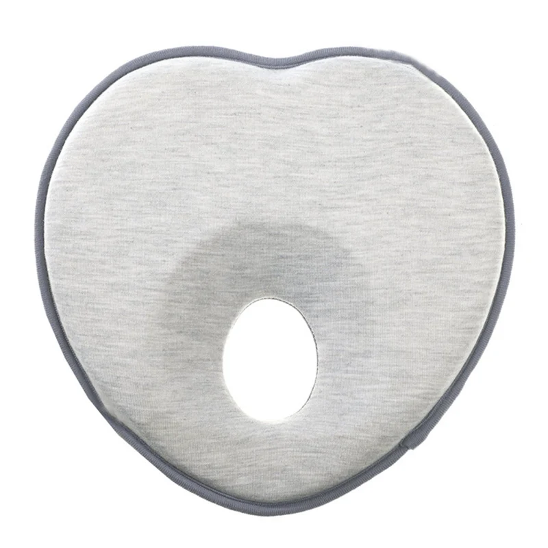 Gray Baby Pillow Infant Boys Girls Heart Shape Toddler Sleep Positioner Anti Roll Cushion Flat Head Pillow Protection of Newborn Bebe - Цвет: Gray