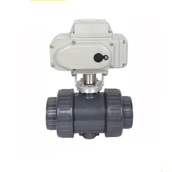 

CTB-005 with manual operation position indicator 50nm AC220V DN32 DN40 DN50 BSP thread glue electric plastic UPVC ball valve