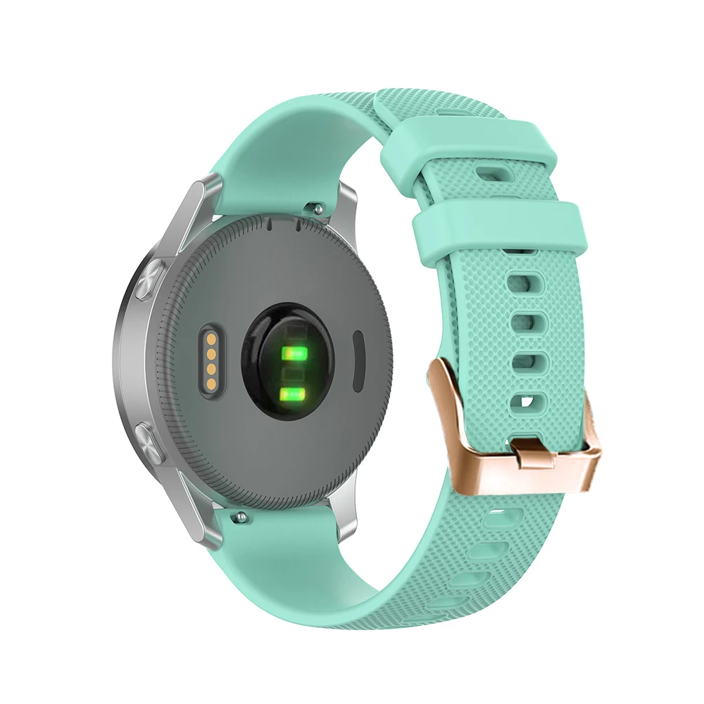 Rose Gold Buckle Silicone Watchband - 18mm/20mm Adjustable Wrist Strap Bracelet