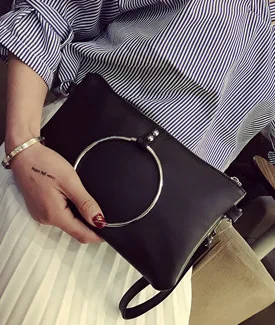 

Wechat Business 2017 Oil Skin Envelope New Style WOMEN'S Bag Circular Ring Clutch Fashion Bag outside