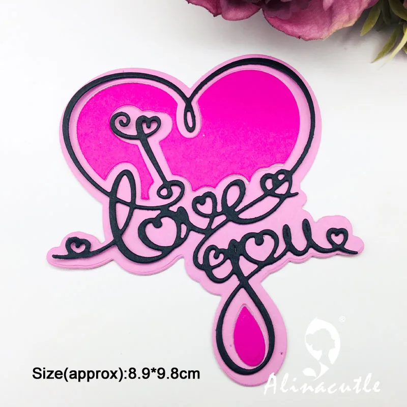 Metal Cutting Die Cut I Love You Shadow Scrapbook Paper craft album Handmade Card Stencil Cutter Punch Art Dies Alinacutle | Дом и сад