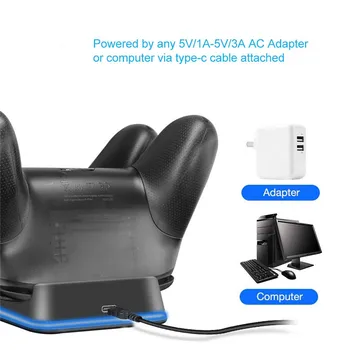 

For Nintendo Switch Pro Handle Charger Dual Charging Dock Game Controller Charging Station Stand