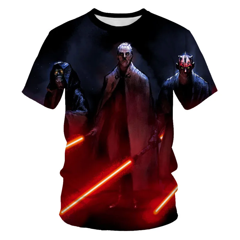 

3D pattern printed short-sleeved T-shirt Star Wars pattern cool short-sleeved T-shirt Printed 3D men's fashion short-sleeved top