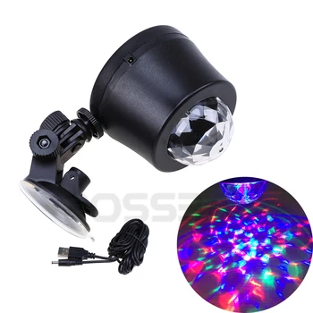 

Universal Car Neon Magic Atmosphere Lamp RGB Disco Party Crystal Magic Ball Stage Effect Rotating Bulb With USB Interface
