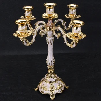 

European Metal Candle Holders Candlestick Stand Home Decor Wedding Prop Romantic Candle Holder Candelabra Gold Silver