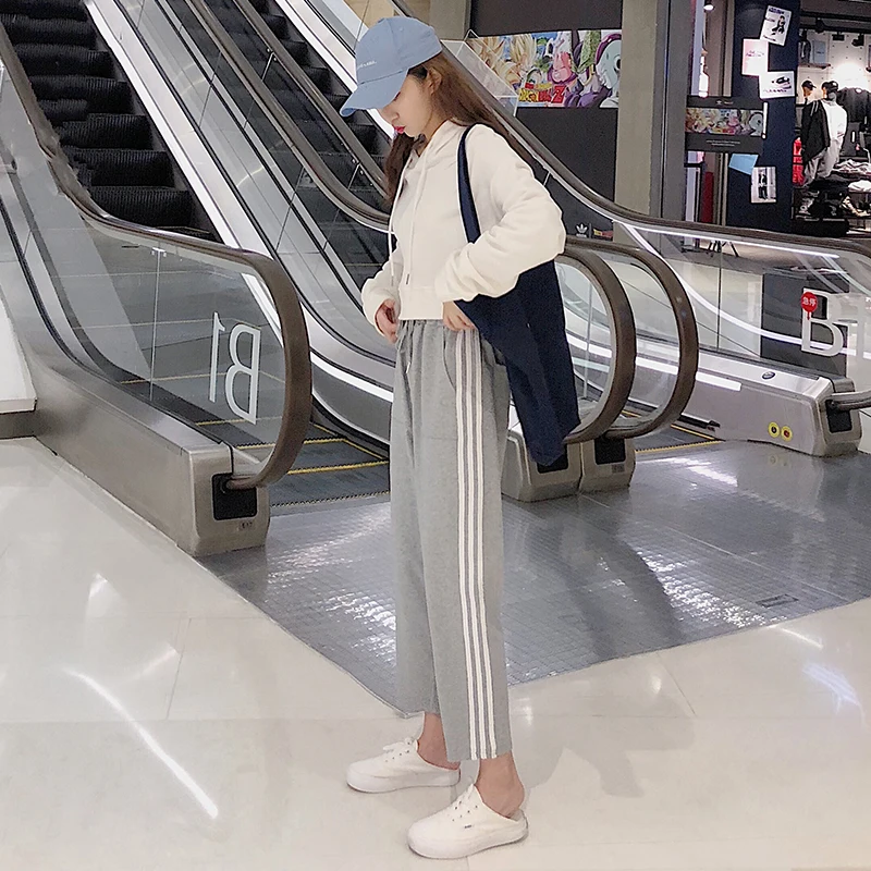 

Summer autumn new ankle-length Capris patchwork pleated casual drawstring harem pants high quality Women's Clothing Korean style