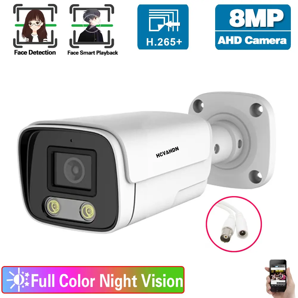 

8MP Ai Face Detection Security Camera BNC Outside Street CCTV AHD Analog Camera 4K Color Night Vision Video Video Surveillance