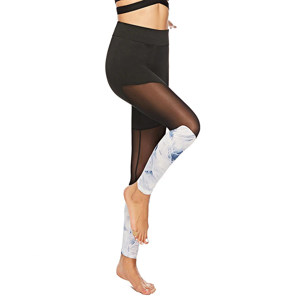 FLORATA женские черные леггинсы с эффектом пуш-ап, сетчатые леггинсы с высокой талией, леггинсы для фитнеса, дышащие леггинсы с сеткой, размеры s-xl