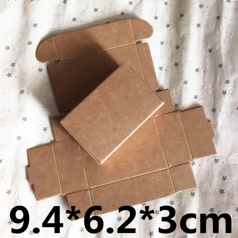 50pcs 9.4*6.2*3cm Small Kraft paper box brown cardboard handmade soap candy gift jewelry packaging Cardboard Carton | Дом и сад