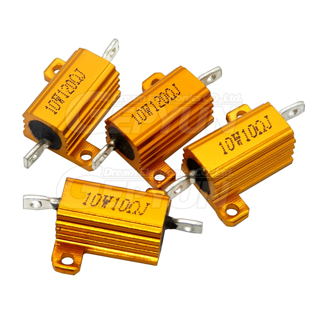 Aluminum Power Metal Shell Case Wirewound Resistor 5W 10W RX24 0.1 ~ 10K 0.5 1 2 3 5 6 8 10 20 100 150 200 300 500 1K 5K 10K ohm