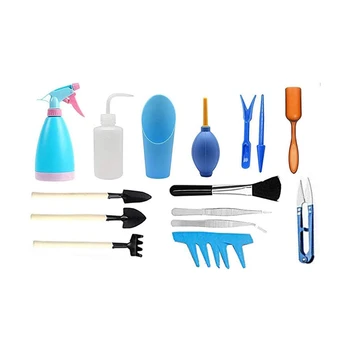 

19Pcs Mini Garden Transplanting Tools Set, Succulent Bonsai Planting Hand Tools Set for Indoor Outdoor Plant Care