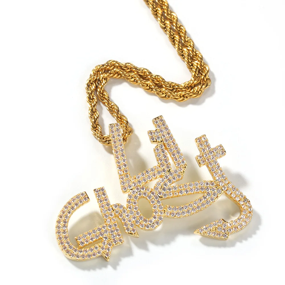 Hip-Hop Men's Fashion Gold Silver Color Stainless Steel Individual Letter Necklace Pendant Hip Hop For Men | Украшения и
