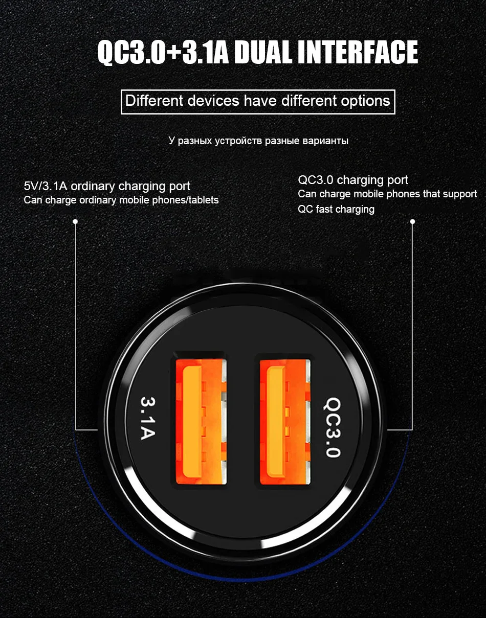 OLAF 30 Вт QC4.0 3,0 быстрое автомобильное зарядное устройство USB 2 usb порта автомобильное супер зарядное устройство для Xiaomi Mi 9 быстрое зарядное устройство 3,0 4,0 автомобильная зарядка для телефона