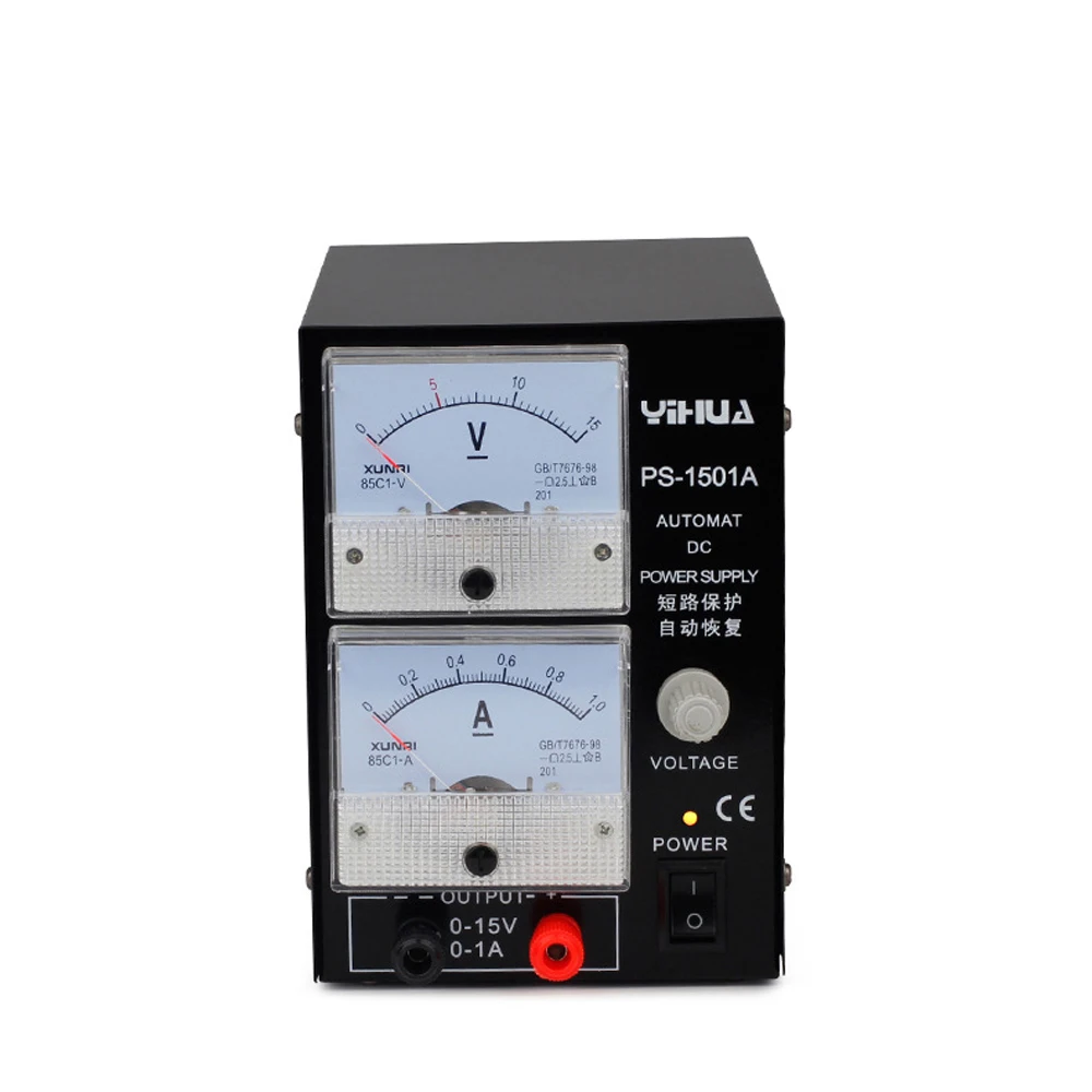 YIHUA 1501A 15V 1A высокое качество Регулируемый DC Мощность инструментов для ремонта мобильных телефонов, Связь специальный Тесты регулируется Питание